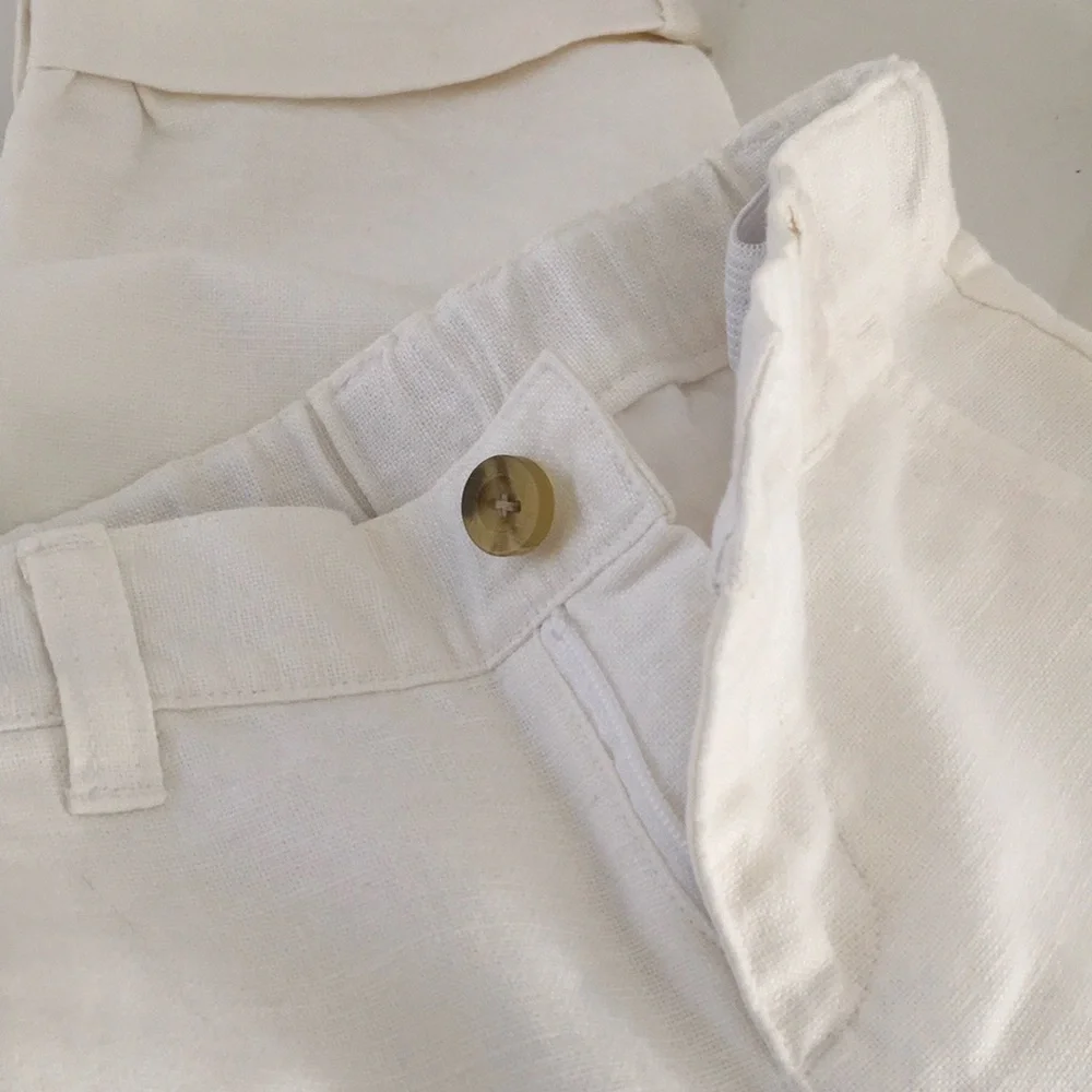 Boys Easter Janie & Jack Size 2T Spring Summer White Classic Cuffed Pants - Picture 7 of 8